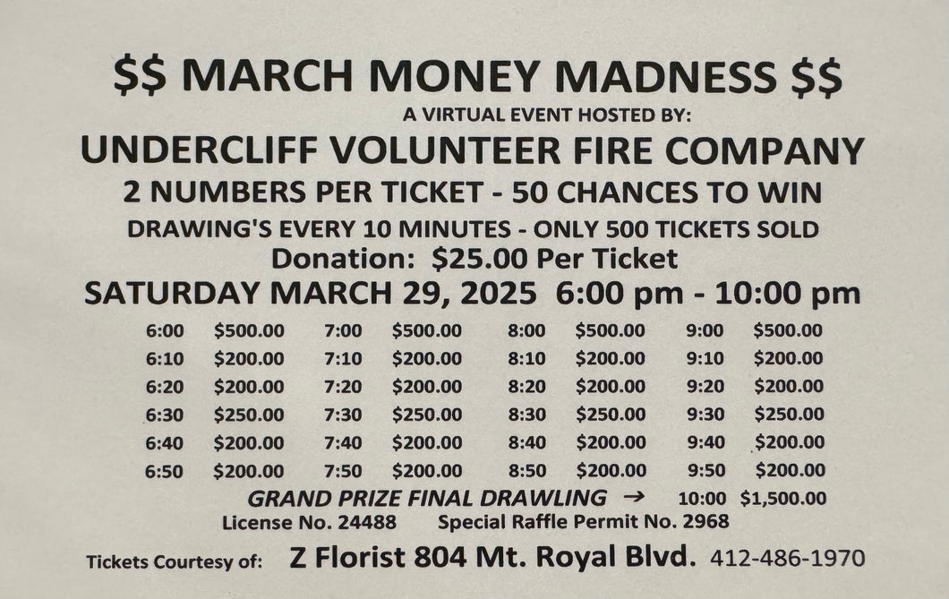 2025 March Money Madness Ticket